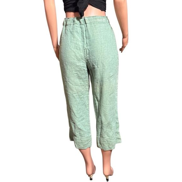 Pulp women mid rise linen crop capris pants L - Picture 2 of 6